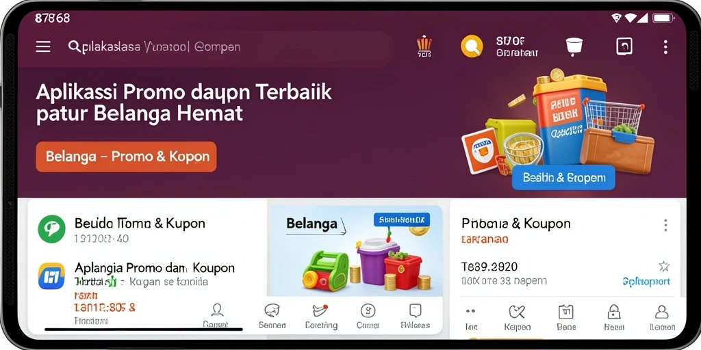 Antarmuka aplikasi 8768 dengan berbagai penawaran promo menarik.