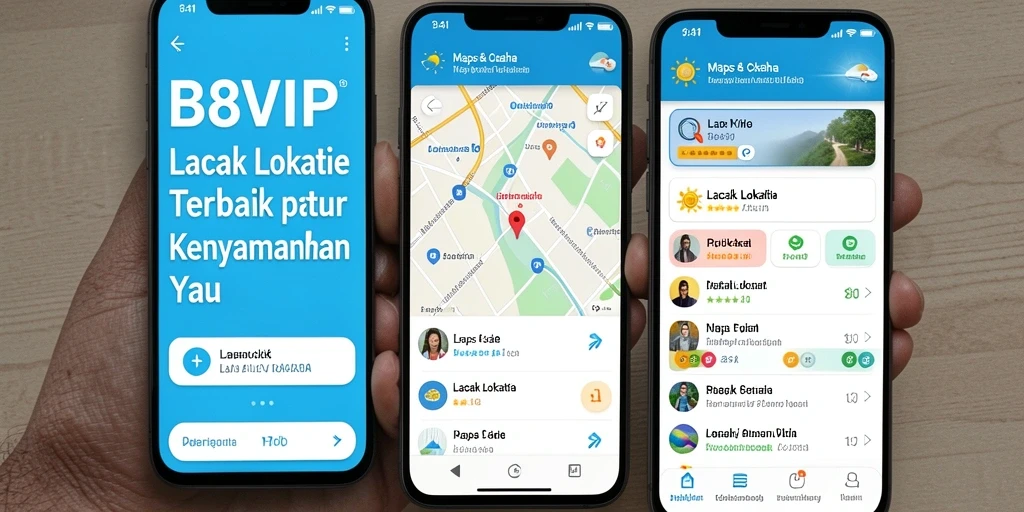 Antarmuka B8VIP menunjukkan fitur Lacak Lokasi yang intuitif dan informatif.