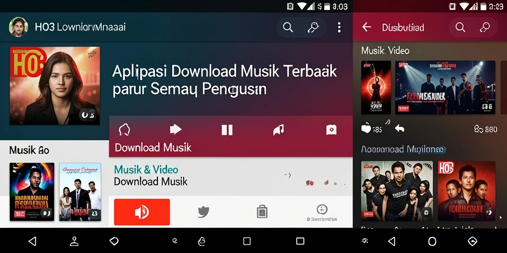Screenshot antarmuka aplikasi HO3 untuk Download Musik yang menarik.