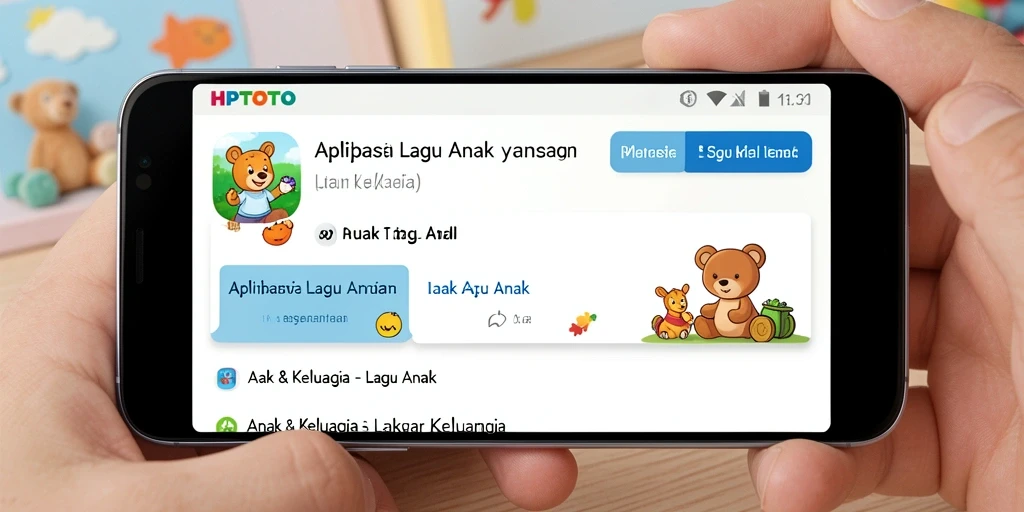 Antarmuka HPTOTO yang ceria dan interaktif untuk Lagu Anak