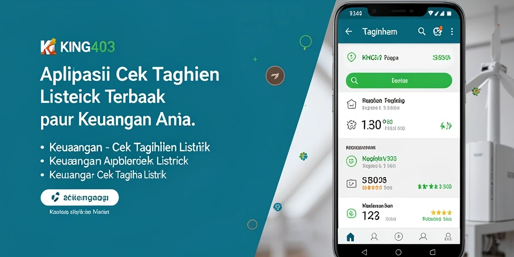Tampilan antarmuka aplikasi Cek Tagihan Listrik KING403 yang modern.