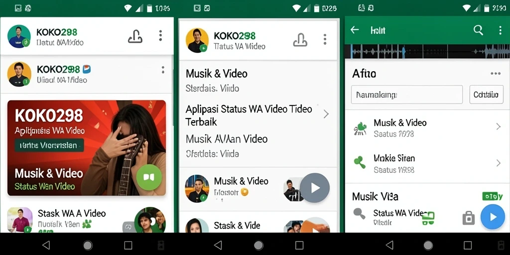 Antarmuka aplikasi KOKO288 untuk Status WA Video yang menarik dan mudah digunakan.