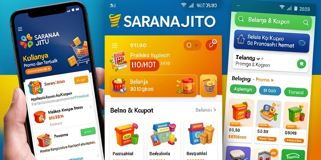Antarmuka SARANAJITU yang mudah digunakan dengan berbagai penawaran kupon.
