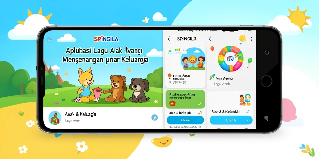 Tampilan antarmuka SPINGILA yang ceria dan ramah anak.