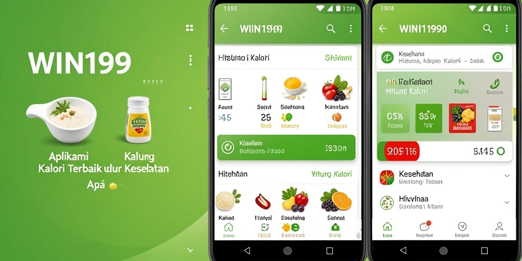 Antarmuka WIN199 menampilkan fitur Hitung Kalori yang lengkap dan mudah digunakan.
